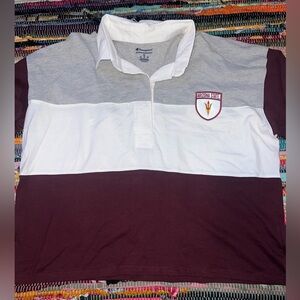 Champion Arizona State University Gray and White Rugby Polo